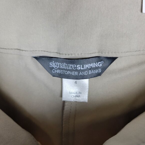 Christopher & Banks Signature Slimming Women's Size 4 Capri Pants Tan Khaki - Picture 4 of 6